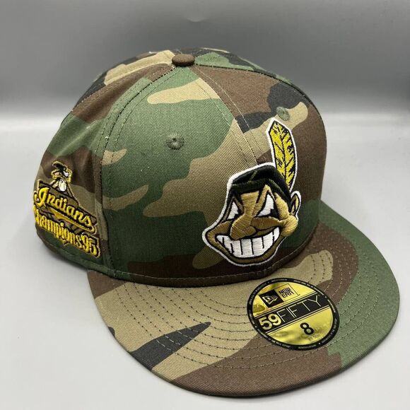 Cleveland Indians Guardians Hat Men 8 Camo 59Fifty New Era Fitted Cap New‎